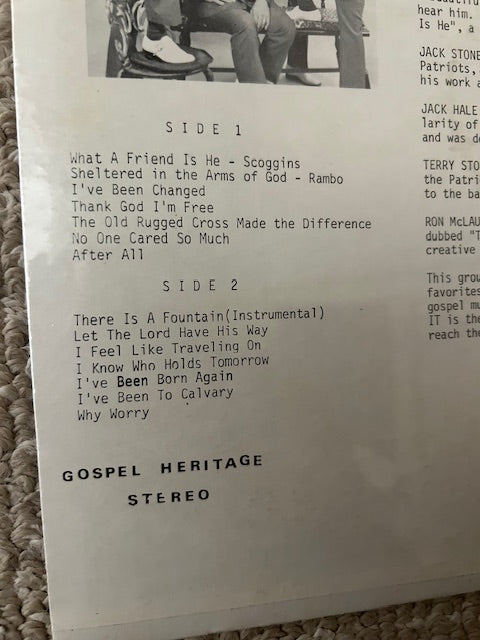 The Patriots Quartet: What a Friend Is He (LP, Gospel Heritage Stereo, c. 1970)