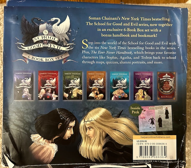 The School For Good and Evil Series Six-Book Collection Box Set (Books 1-6) WITH BONUS Book by Soman Chainani (Harper, 2014-2021, PB Set)