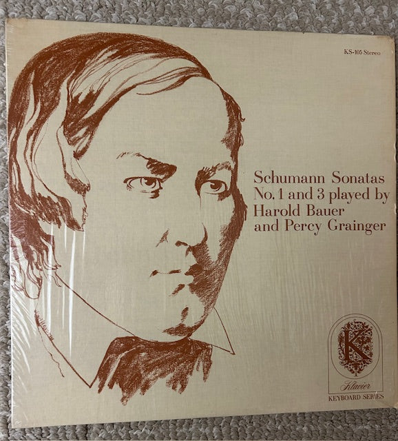 Schumann Sonatas No. 1 and 3 played by Harold Bauer and Percy Grainger (LP, Clavier Keyboard Series, KS-105 Stereo, 1970)