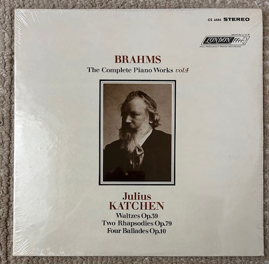 Brahms: The Complete Piano Works, Volume 4 - Waltzes OP. 39, Two Rhapsodies Op. 79, Four Ballades Op. 10, with Julius Katchen/Piano (LP, London CS 6444 Stereo, 1965)