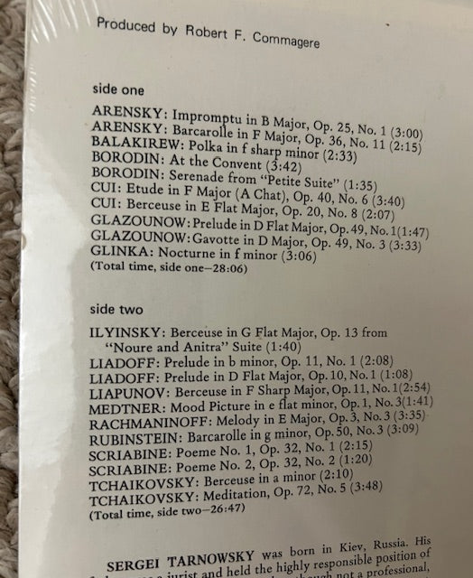 Vignettes of Old Russia, Sergei Tarnowsky, Piano (LP, Genesis Records, GS 1004 Stereo, 1972)