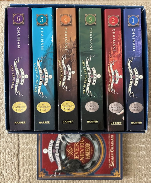 The School For Good and Evil Series Six-Book Collection Box Set (Books 1-6) WITH BONUS Book by Soman Chainani (Harper, 2014-2021, PB Set)